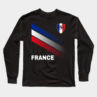 Vintage France Sunflower Flag France Soccer Lover Long Sleeve T-Shirt